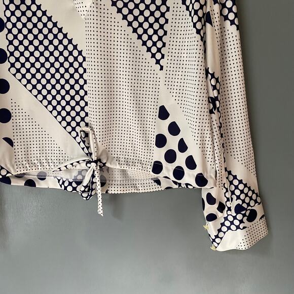 Vintage Women's 16 Blouse STYLE RITE Polka Dot Navy White Retro Secretary MCM - Picture 10 of 10